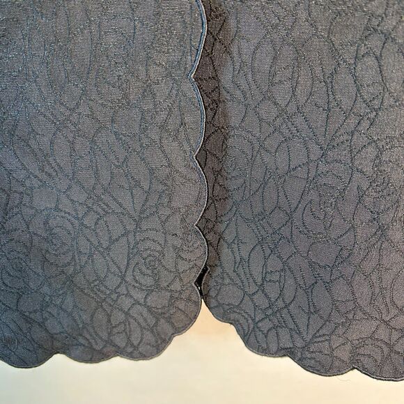 Le Suit Women's Black Floral Jacquard Scalloped Edge Suit Jacket Size 10P - Picture 8 of 14